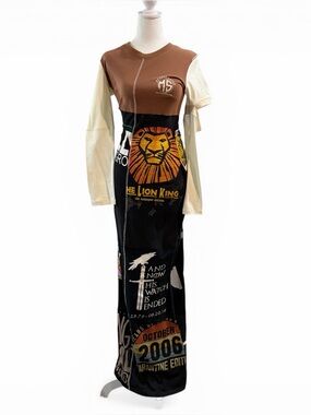 Marine Serre Regenerated Patchwork Graphic Tee Dress White Line XS